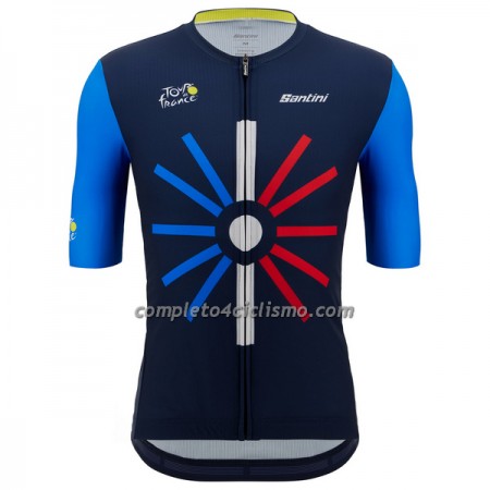 Maglia Trionfo 2023 Tour de France Manica Corta Blu Maglia Trionfo 2023 Tour de France Manica Corta Blu